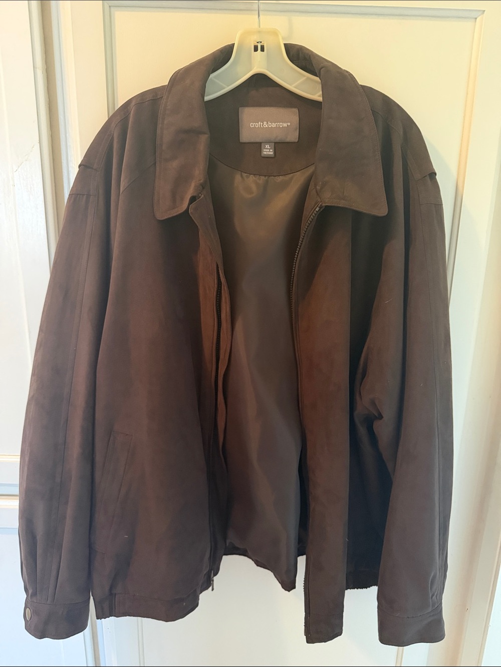 Croft & Barrow Men's Brown Suede Zip Jacket